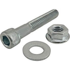Bolt Assembly: 5/16-18 x 2" Bright SHCS with Washer & Flanged Hex Nut, Bright Zinc