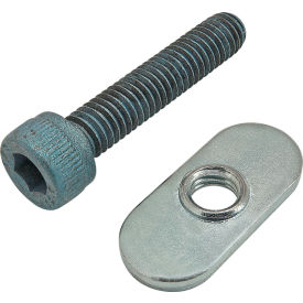 M6 x 30mm Blue SHCS Slide-In Economy T-Nut - Centered Thread, Bright Zinc