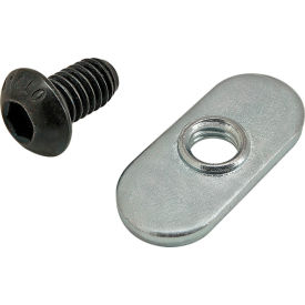 M6 x 10mm Black BHSCS Slide-In Economy T-Nut - Centered Thread, Bright Zinc