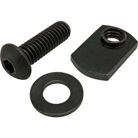 5/16-18 x 1" BHSCS with Washer & Slide-In Economy T-Nut - Offset Thread, Black Zinc
