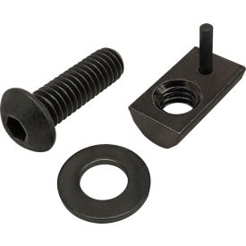 5/16-18 x 1" BHSCS with Washer & Roll-In T-Nut with Flex Handle, Black Zinc