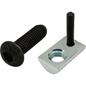 M6 x 20MM Black BHSCS with Roll-In T-Nut with Flex Handle, Bright Zinc