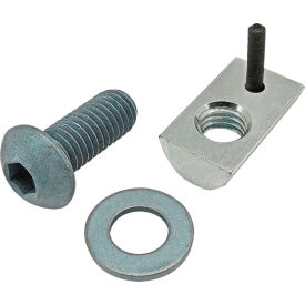 M8 x 20mm Blue BHSCS, Washer & Roll-In T-Nut with Flex Handle, Bright Zinc