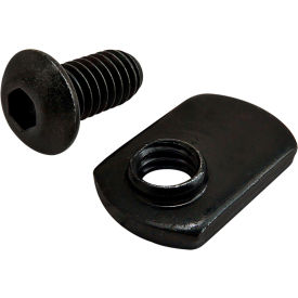 5/16-18 x .625 Button Head Socket Cap Screw & Slide-In Economy T-Nut, Black Zinc