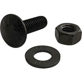 5/16-18 x 1.000" Slide-In Flanged Economy T-Slot Stud with Washer & Hex Nut, Black Zinc