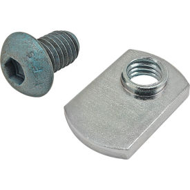 M8 x 12mm Blue Slide-In Economy T-Nut - Offset Thread, Bright Zinc