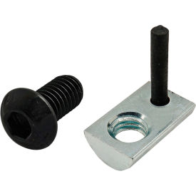 M6 x 12MM Black BHSCS with Roll-In T-Nut with Flex Handle, Bright Zinc