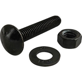 5/16-18 x 1.750" Slide-In Flanged Economy T-Slot Stud with Washer & Hex Nut, Black Zinc