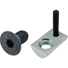 M6 x 12MM Black FHSCS with Roll-In T-Nut with Flex Handle, Bright Zinc