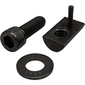 5/16-18 x 1.000 Socket Head Cap Screw w/Washer & Roll-In T-Nut w/Flex Handle, Black Zinc