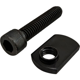 5/16-18 x 1.500 Socket Head Cap Screw & Slide-In Economy T-Nut, Black Zinc