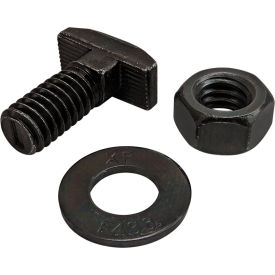 5/16-18 x .750 Drop-In T-Slot Stud w/Washer & Hex Nut, Black Zinc