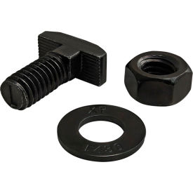 Bolt Assembly: 5/16-18 X .750" Drop-In T-Slot Stud With Washer And Hex Nut, Black Zinc