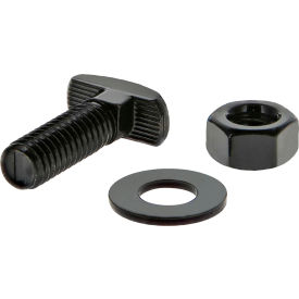 Bolt Assembly: 5/16-18 X 1.000" Drop-In T-Slot Stud With Washer And Hex Nut, Black Zinc