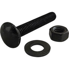 5/16-18 x 2.000" Slide-In Flanged Economy T-Slot Stud w/Washer & Hex Nut, Black Zinc