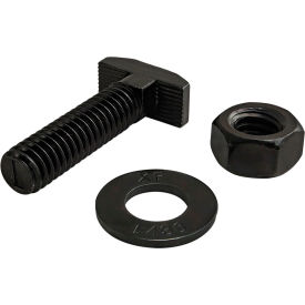Bolt Assembly: 5/16-18 X 1.250" Drop-In T-Slot Stud With Washer And Hex Nut, Black Zinc
