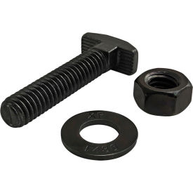 Bolt Assembly: 5/16-18 X 1.500" Drop-In T-Slot Stud With Washer And Hex Nut, Black Zinc