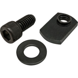 5/16-18 x 5/8" SHCS with Washer & Slide-In Economy T-Nut - Offset Thread, Black Zinc