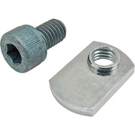 M8 x 12mm Blue SHCS with Slide-In Economy T-Nut - Offset Thread, Bright Zinc