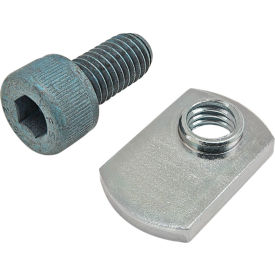 M8 x 16mm Blue SHCS with Slide-In Economy T-Nut - Offset Thread, Bright Zinc