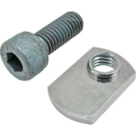 M8 x 20mm Blue SHCS with Slide-In Economy T-Nut - Offset Thread, Bright Zinc