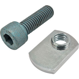 M8 x 25mm Blue SHCS with Slide-In Economy T-Nut - Offset Thread, Bright Zinc