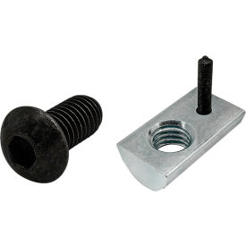 M8 x 16MM Black BHSCS & Roll-In T-Nut with Flex Handle, Bright Zinc