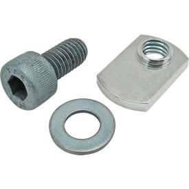 M8 x 16mm Blue SHCS with Washer & Slide-In Economy T-Nut - Offset Thread, Bright Zinc