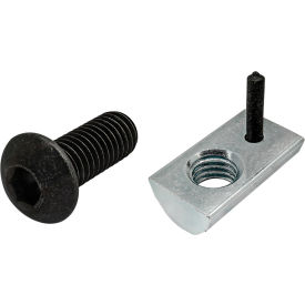 M8 x 20MM Black BHSCS & Roll-In T-Nut with Flex Handle, Bright Zinc
