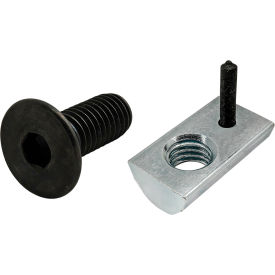 M8 x 20MM Black FHSCS and Roll-In T-Nut with Flex Handle, Bright Zinc