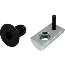 M8 x 16MM Black FHSCS and Roll-In T-Nut with Flex Handle, Bright Zinc