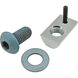 M8 x 16mm Blue BHSCS, Washer & Roll-In T-Nut with Flex Handle, Bright Zinc