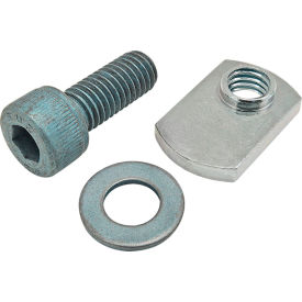 M8 x 20mm Blue SHCS with Washer & Slide-In Economy T-Nut - Offset Thread, Bright Zinc