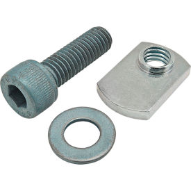 M8 x 25mm Blue SHCS with Washer & Slide-In Economy T-Nut - Offset Thread, Bright Zinc