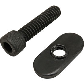 1/4-20 x 1" SHCS with Slide-In Economy T-Nut - Centered Thread, Black Zinc