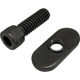1/4-20 x 3/4" SHCS and Slide-In Economy T-Nut - Centered Thread, Black Zinc