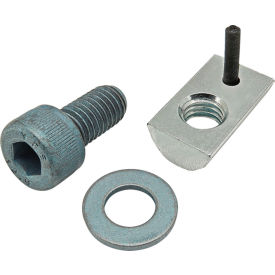 M8 x 16mm Blue SHCS, Washer & Roll-In T-Nut with Flex Handle, Bright Zinc