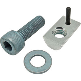 M8 x 25mm Blue SHCS, Washer & Roll-In T-Nut with Flex Handle, Bright Zinc