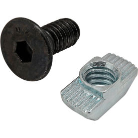 Bolt Assembly 1/4-20 x .625", FHSCS with Standard Drop-In T-Nut, Bright