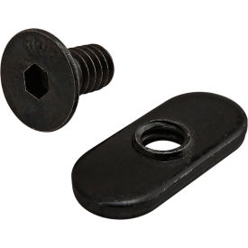 Bolt Assembly 1/4-20 x .500", FHSCS and Slide-In Economy T-Nut, Centered Thread, Black