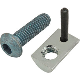 M6 x 20mm Blue BHSCS & Roll-In T-Nut with Flex Handle, Bright Zinc