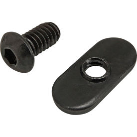 1/4-20 x 1/2" BHSCS with Slide-in Economy T-Nut - Centered Thread, Black Zinc