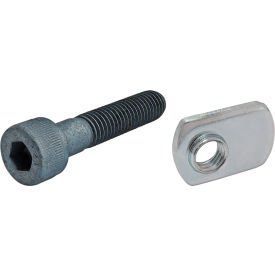 M8 x 40mm Blue SHCS with Slide-In Economy T-Nut - Offset Thread, Bright Zinc