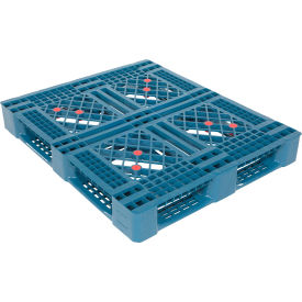 High Density Polyethylene Pallet, 4-Way Entry, 48" x 40", 7054 lb. Stat. Capacity, Blue