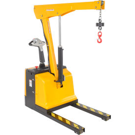 Steel Electric Powered Low Profile Floor Crane, 1600 Lb. Capacity, Yellow