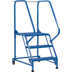 3 Perforated Steel Maintenance Ladder 58 Degree, 24" Step Width, 350 lb Capacity, Blue
