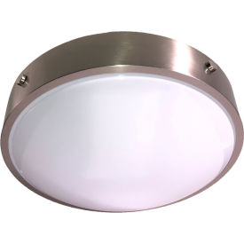 13" LED Flush Mount Fixture with 2 Medium Base, 20W, 1800 Lumens, 120V, Brush Nickel