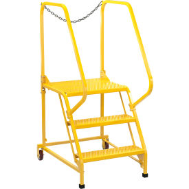 3 Perforated Steel Maintenance Ladder 58 Degree, 24" Step Width, 350 lb. Cap., Yellow