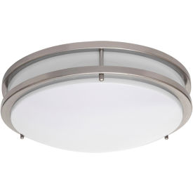 14" LED Flush Mount Fixture, 20W, 1700 Lumens, 120V, Brush Nickel