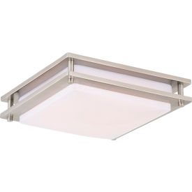 16" LED Flush Mount Fixture, 25W, 1750 Lumens, Brush Nickel